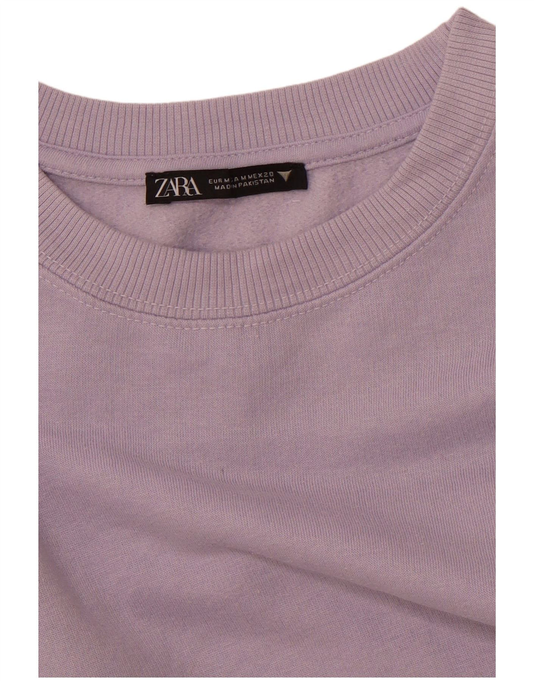 ZARA Damen Übergroßer Crop-Sweatshirt-Pullover UK 14 Mittellila