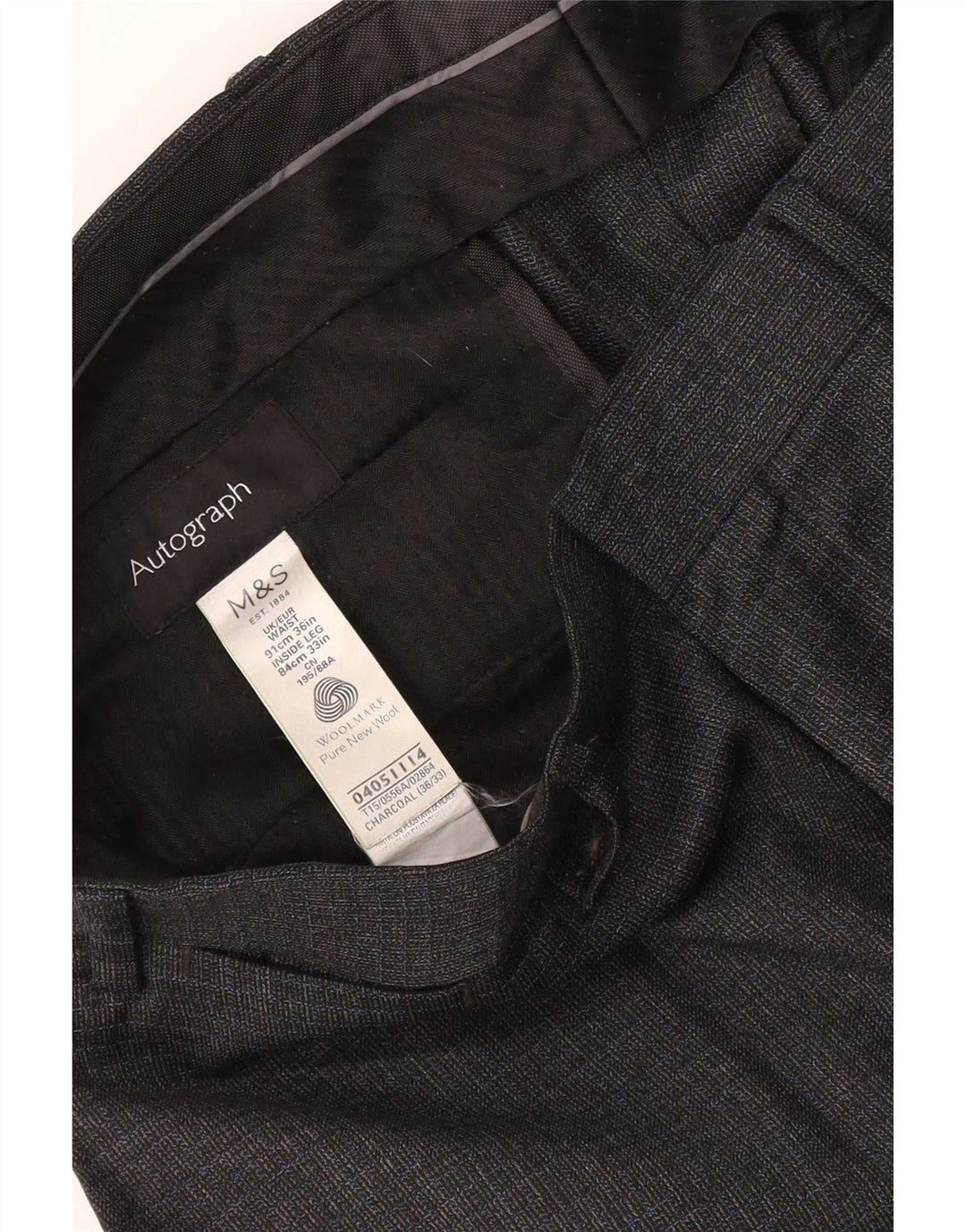 Marks & Spencer Herren Autograph Gerade Anzughose W36 L33 Graue Wolle