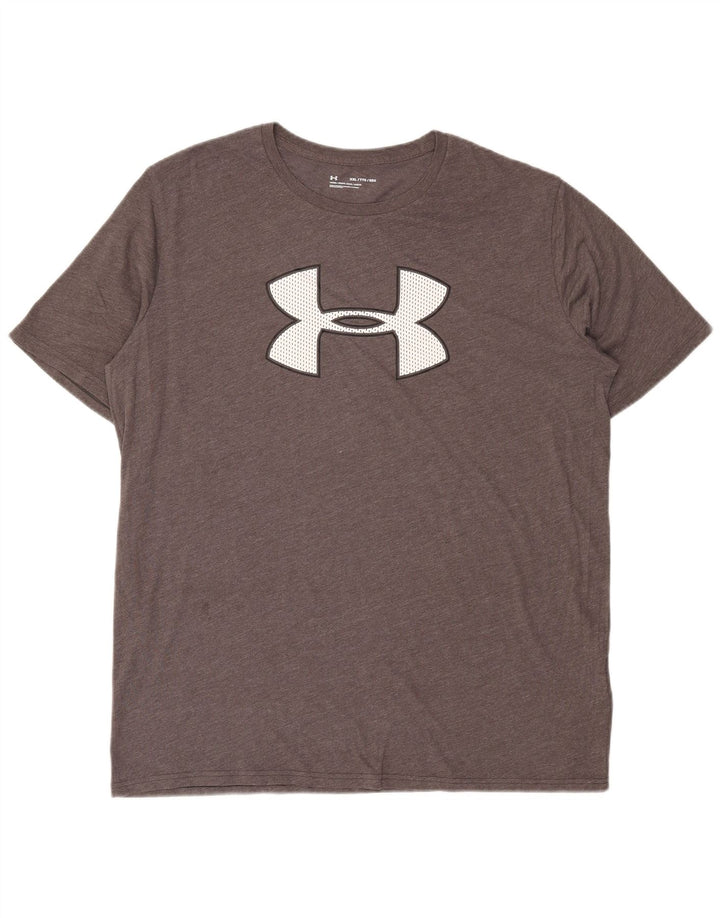 Under Armour Herren Grafik T-Shirt Top 2XL Grau Baumwolle