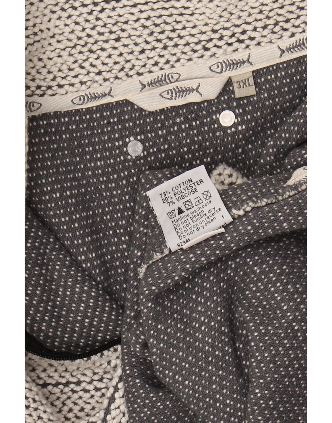 WEIRD FISH Herren-Sweatshirt mit Reißverschluss am Hals, 3XL, graue Baumwolle