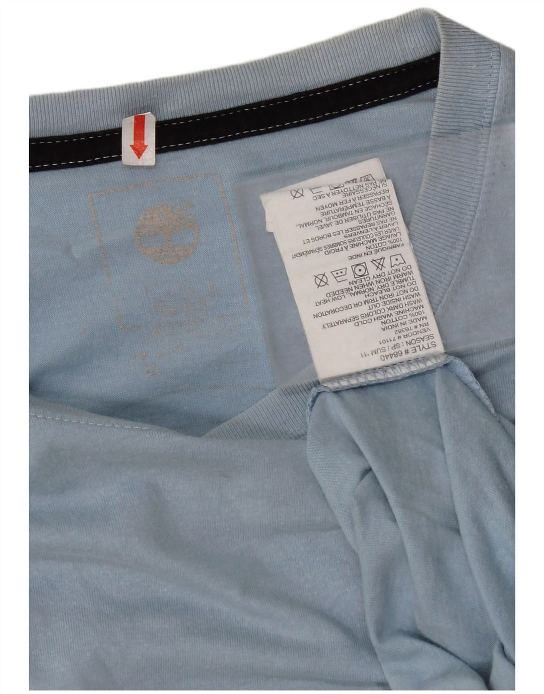 TIMBERLAND Herren Grafik-T-Shirt-Oberteil aus mittelblauer Baumwolle