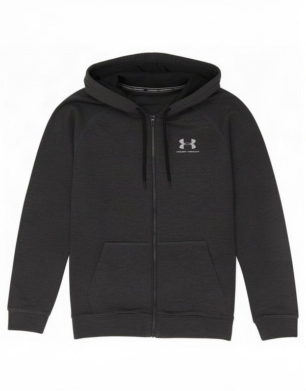 Under Armour Herren-Kapuzenpullover mit Reißverschluss, mittelgraue Baumwolle