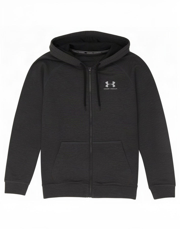 Under Armour Herren-Kapuzenpullover mit Reißverschluss, mittelgraue Baumwolle