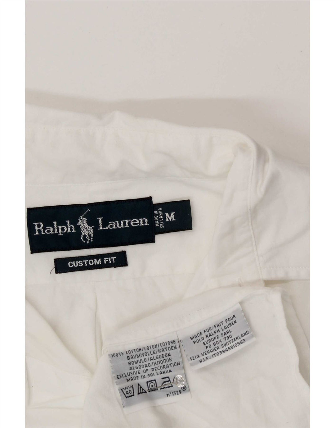 Ralph Lauren Herren-Hemd mit individueller Passform, mittelweiße Baumwolle