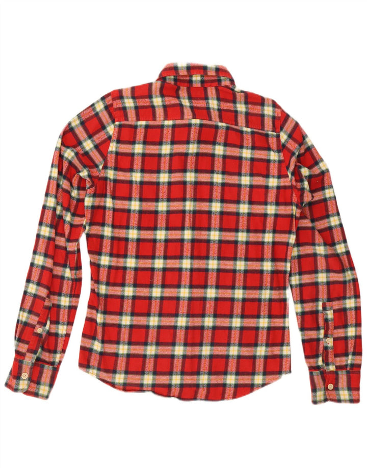 Hollister Herren-Flanellhemd, mittelrot, kariert, Baumwolle