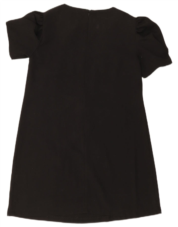 Zara Damen A-Linien-Kleid UK 12 Medium Schwarz Polyester