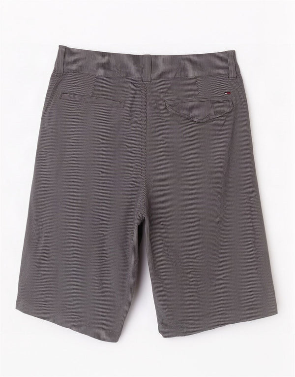 Tommy Hilfiger Herren-Bermudashorts W30, mittelmarineblaue Nadelstreifen-Baumwolle