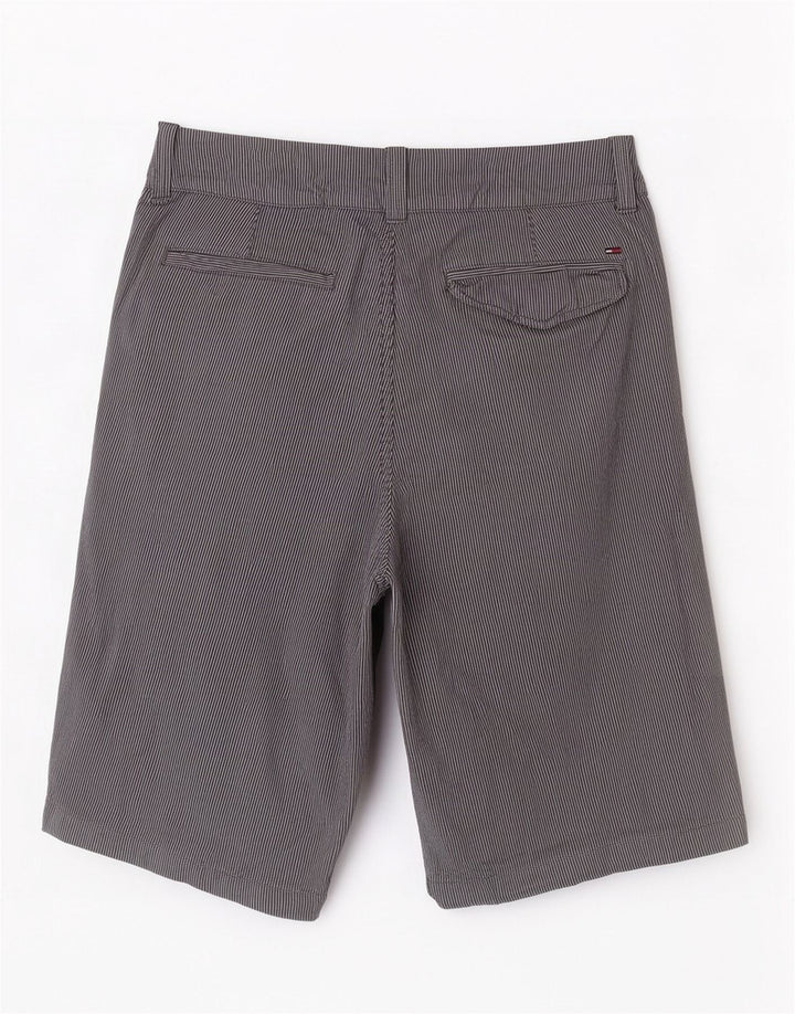 Tommy Hilfiger Herren-Bermudashorts W30, mittelmarineblaue Nadelstreifen-Baumwolle