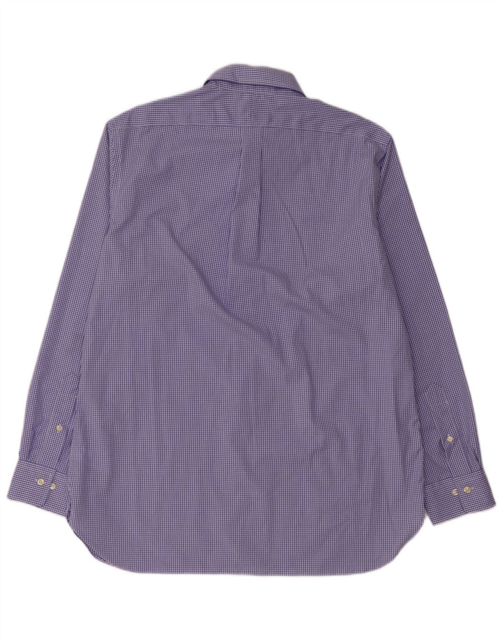 Ralph Lauren Herrenhemd, Größe 16 1/2, große blaue Gingham-Baumwolle