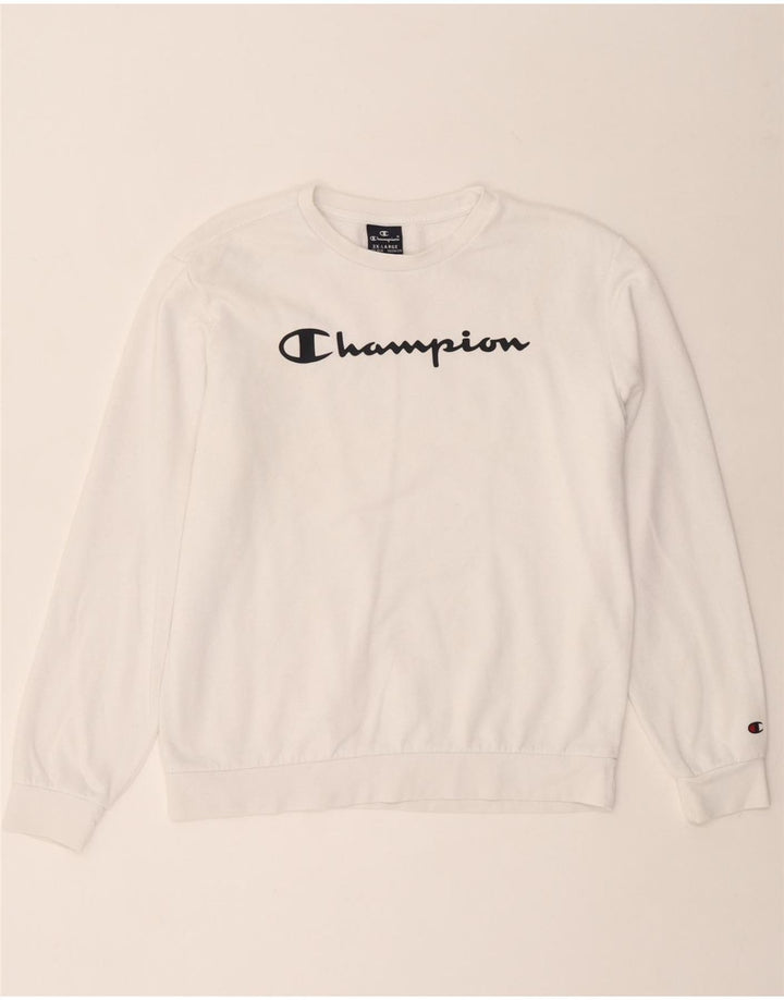 CHAMPION Boys Graphic Sweatshirt Jumper 15-16 Years 2XL White