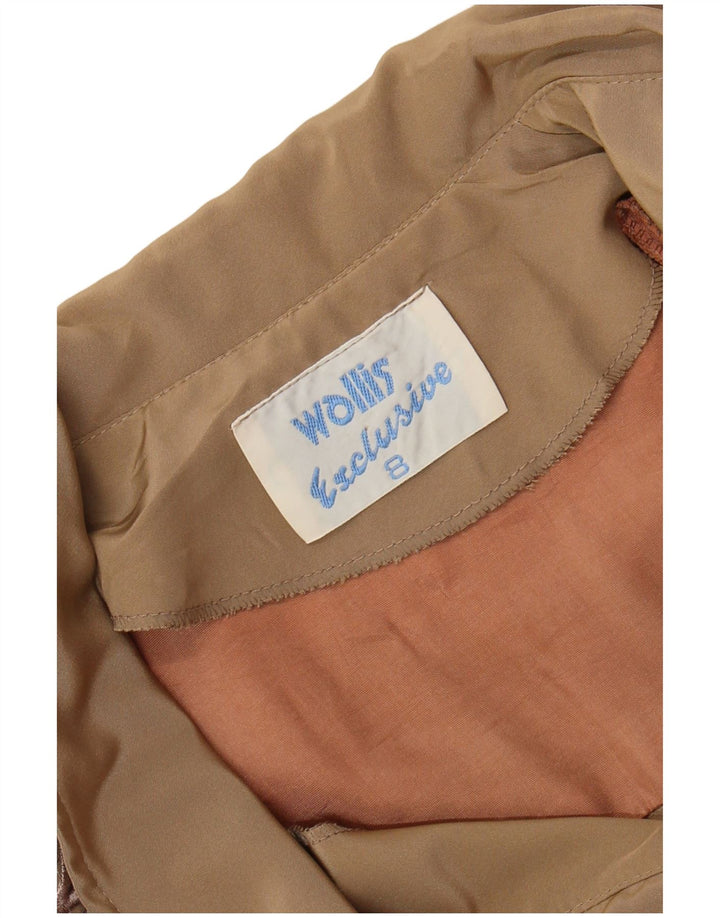 WALLIS Damen Langarm-Maxikleid US 8 Medium Beige