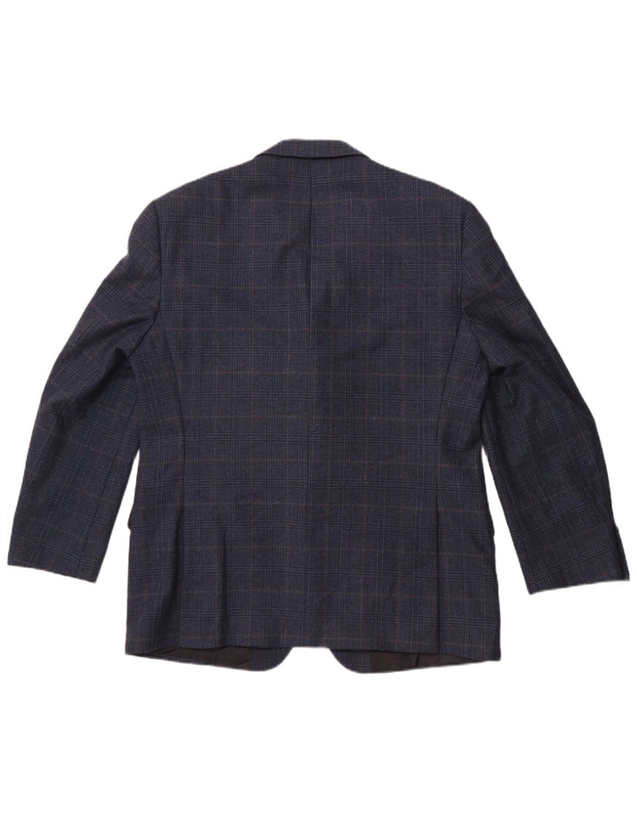 VALLE LESIA Herren 3-Knopf-Blazerjacke IT 54 2XL Marineblauer Hahnentrittmuster