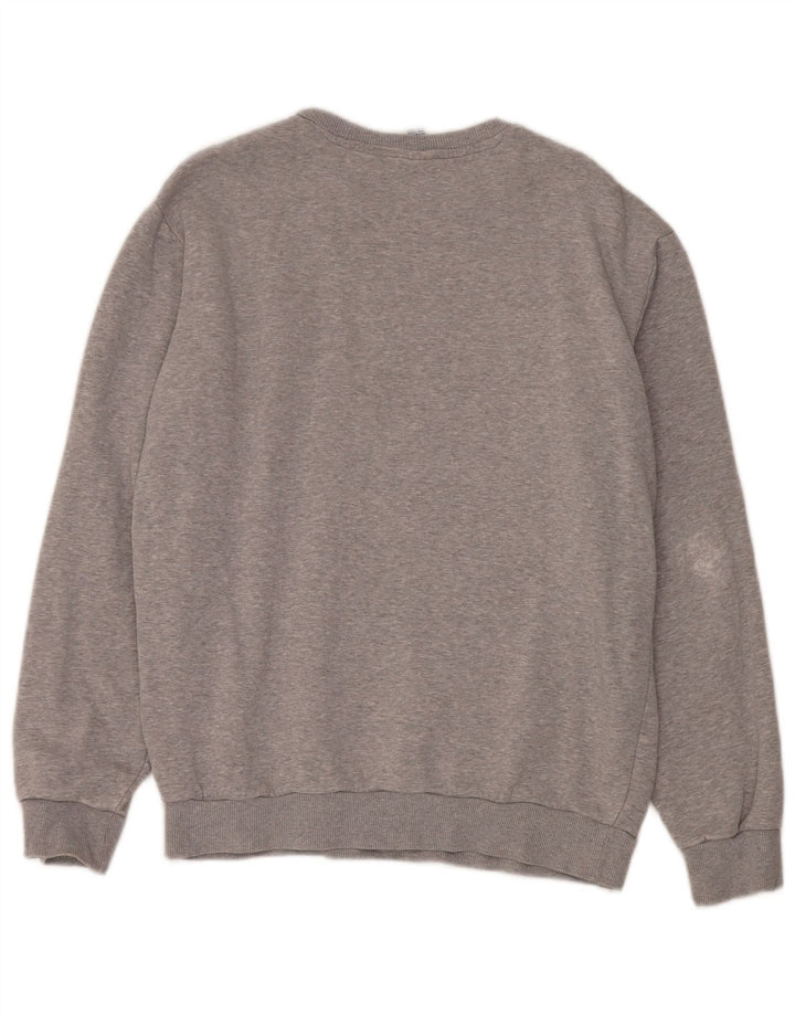 Reebok Herren Grafik-Sweatshirt-Pullover aus mittelgrauer Baumwolle