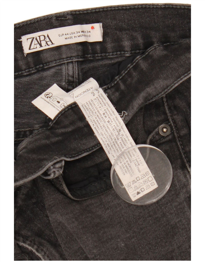 Zara Herren Slim Jeans EU 44 Large W34 L26 Schwarze Baumwolle