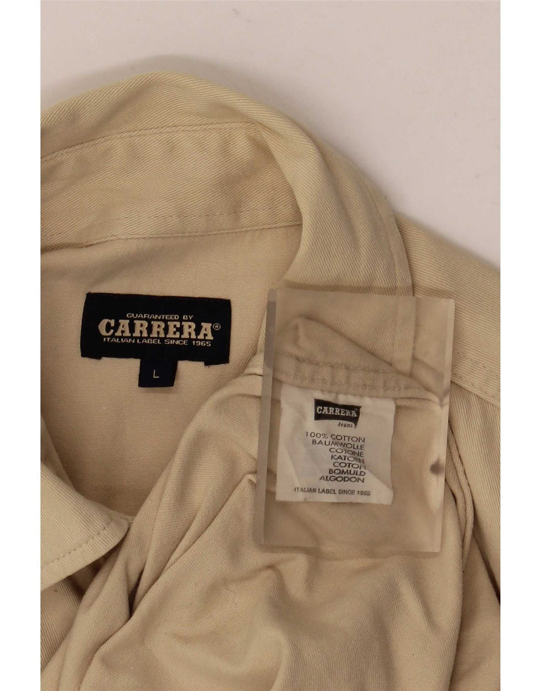 Carrera Herrenhemd Large Beige Baumwolle