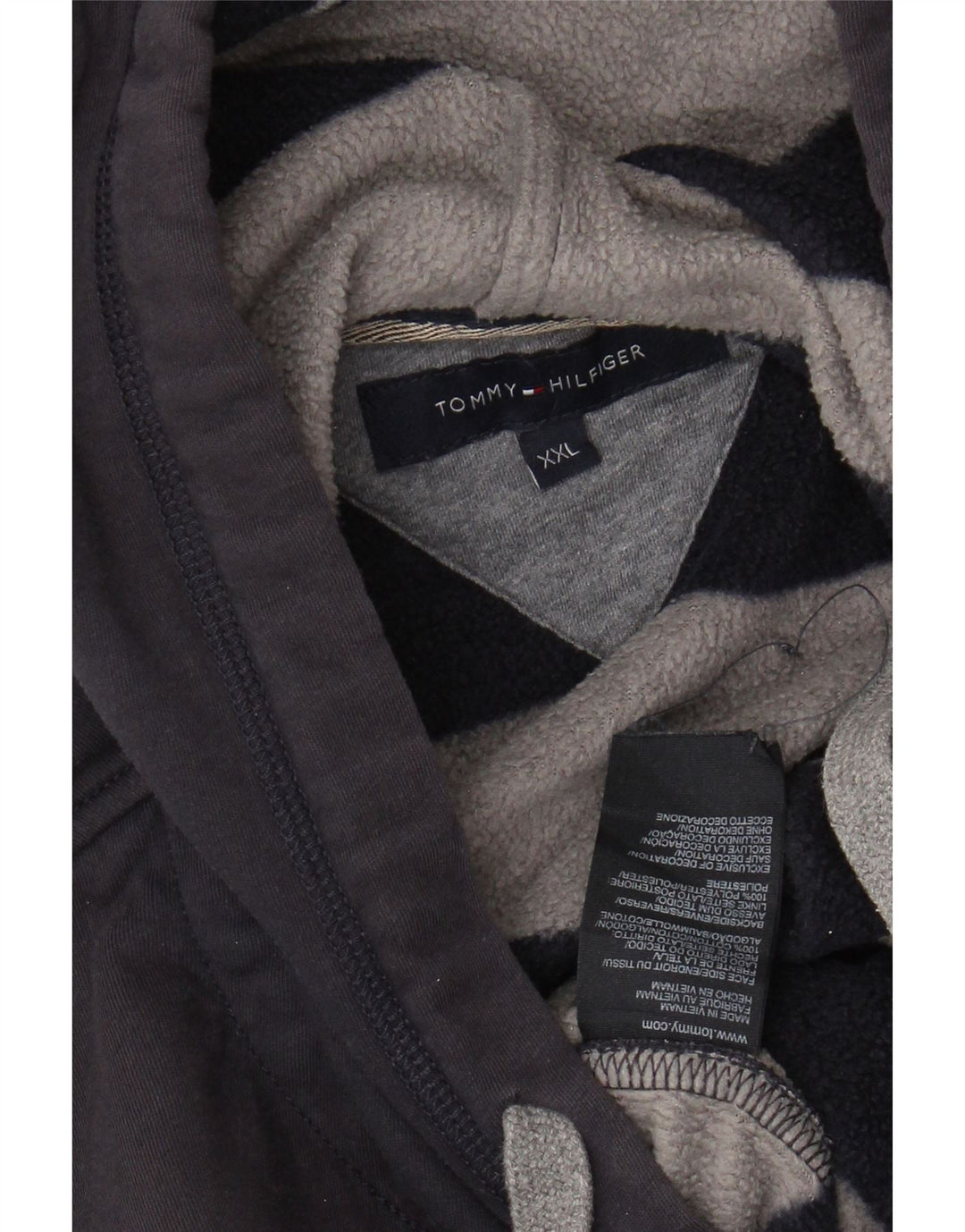 TOMMY HILFIGER Herren Zip Hoodie Pullover 2XL Marineblau Baumwolle