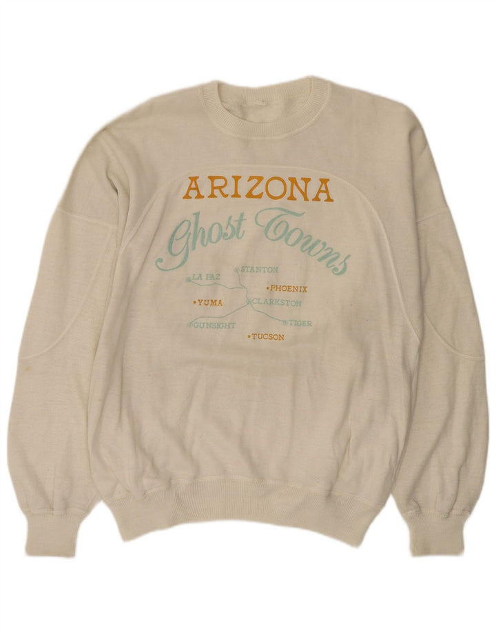 Arizona Herren-Sweatshirt mit Grafik, Größe L, Weiß