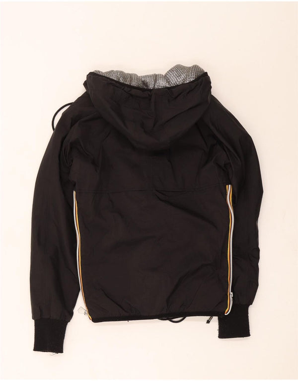 K-Way Mädchen-Windbreaker-Mantel mit Kapuze, 8–9 Jahre, schwarzes Polyester