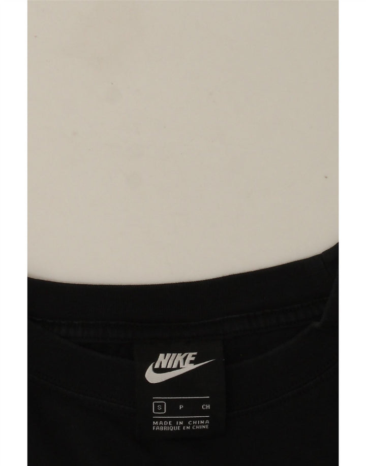 Nike Damen Crop Übergroßes T-Shirt Top UK 10 Small Schwarz