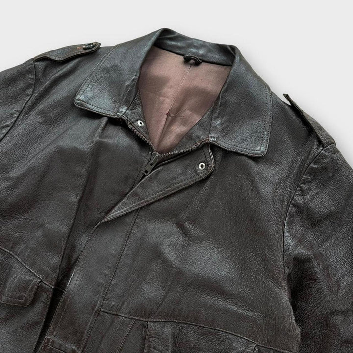 Vintage Fliegerjacke aus Leder – groß