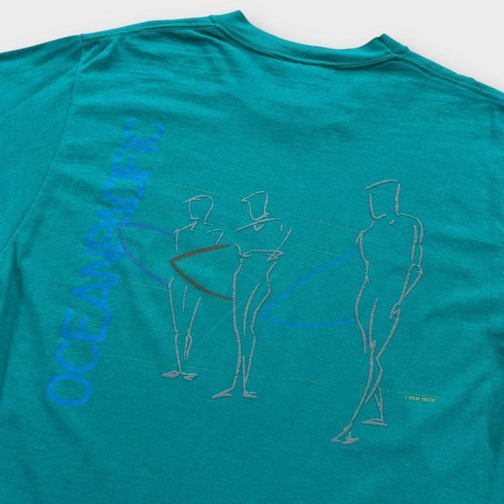 Vintage T-Shirt mit Ozean-Pazifik-Grafik – groß