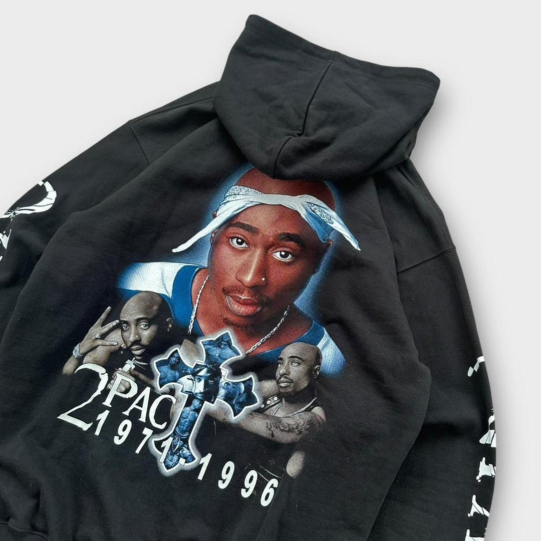 Vintage Tupac Grafik Hoodie - XL
