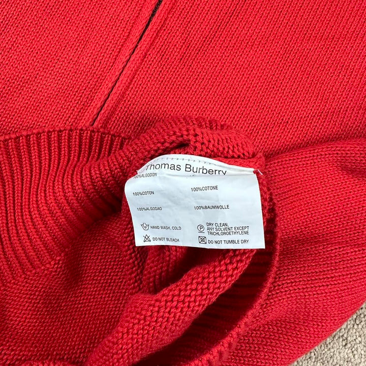 Vintage Thomas Burberry Strickpullover mit Reißverschluss – XL