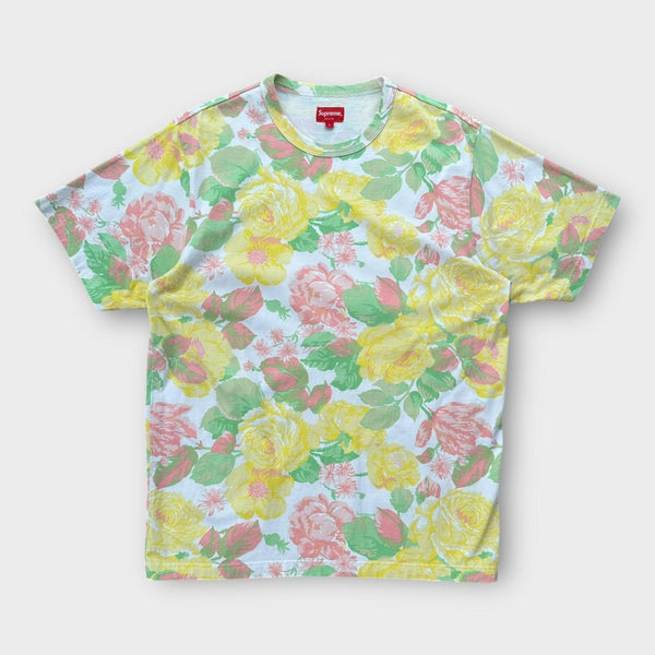 Supreme Blumen-Grafik-T-Shirt – groß