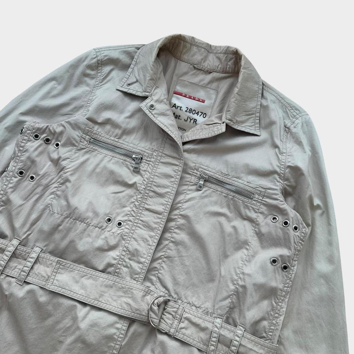 Prada Sport technischer Trenchcoat – Damen mittlere Größe 44 (kariert