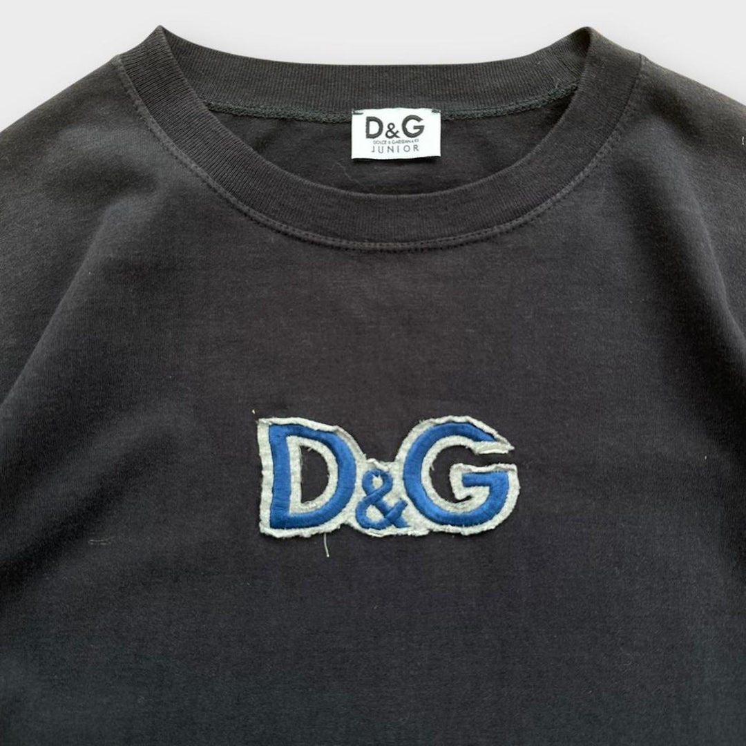 D&G Spell Out Langarm-T-Shirt – Junior XL (Damen groß)