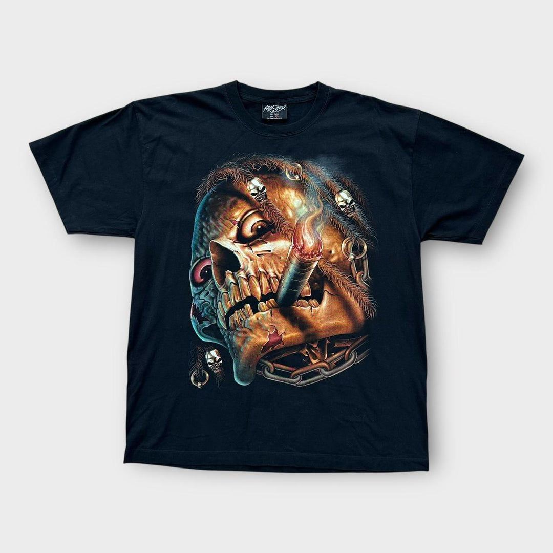 T-Shirt mit Totenkopf-Grafik – XL