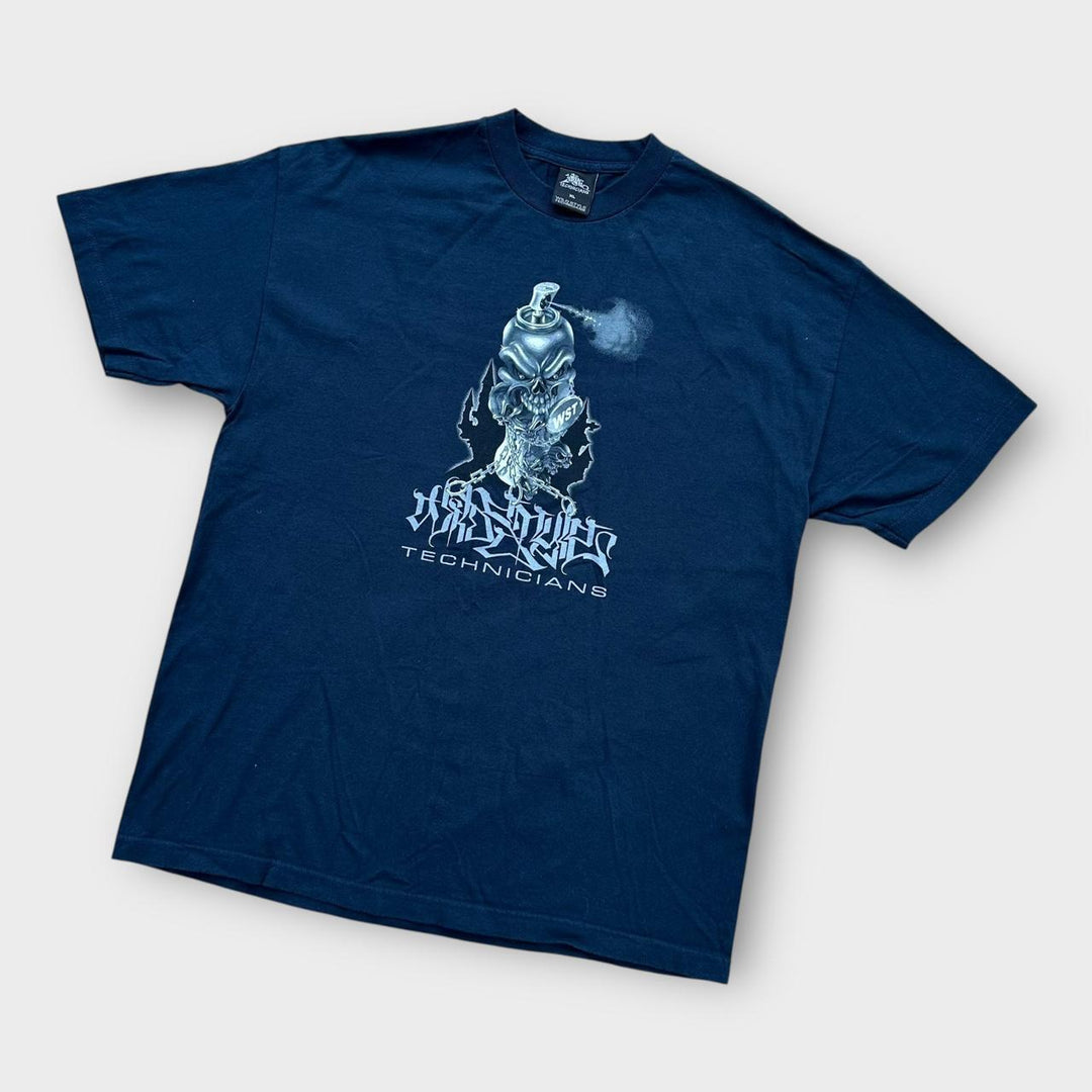 Wildes Technicians Hip-Hop-Grafik-T-Shirt – XL