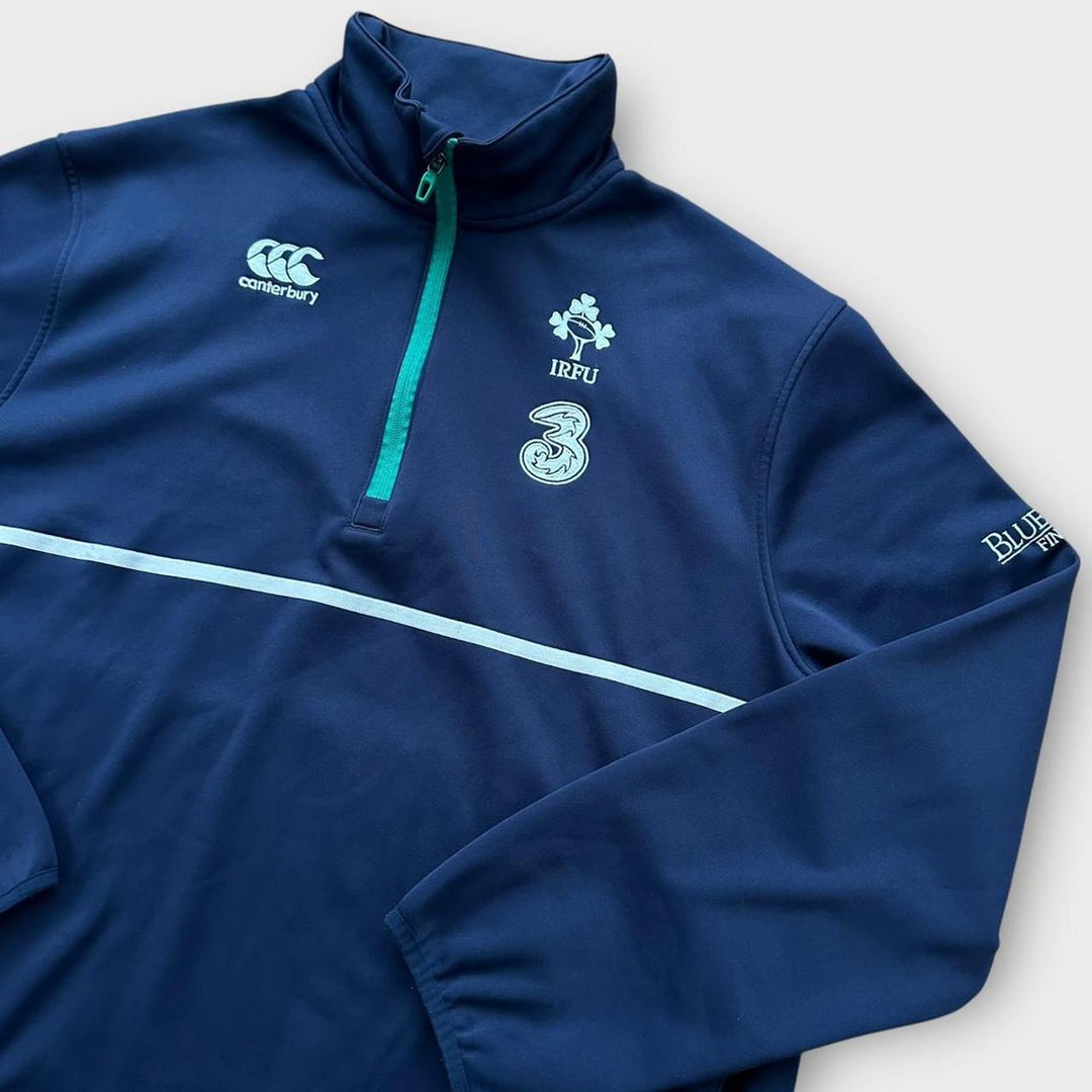 Irland-Rugby-Pullover mit Viertelreißverschluss in XL