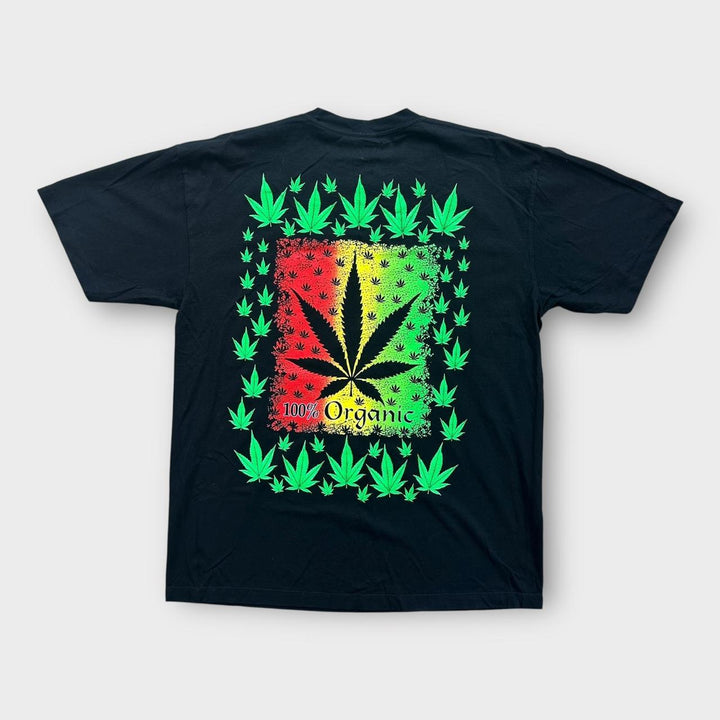 T-Shirt mit Weed-Grafik – XL