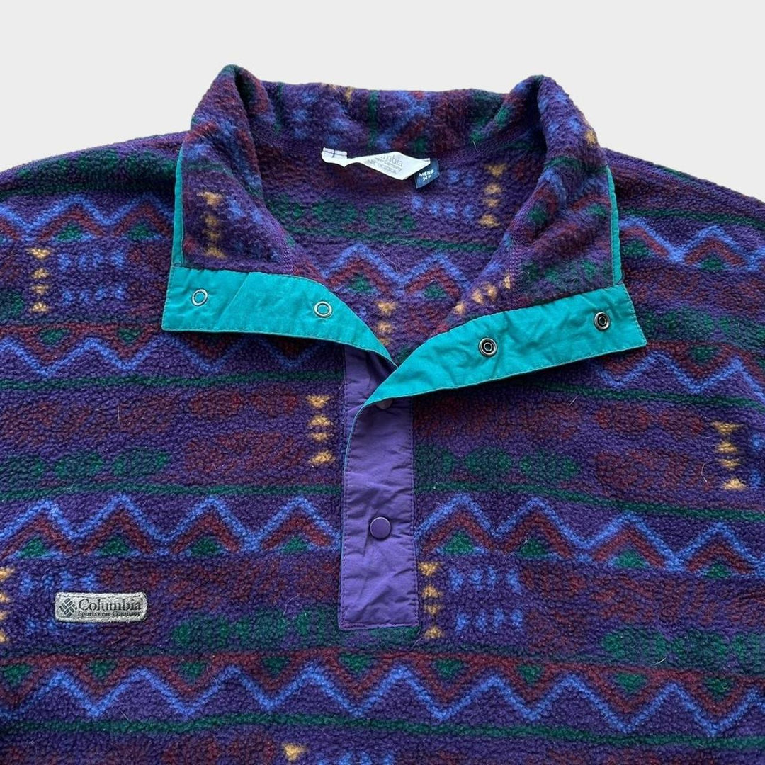 Vintage Columbia Fleece mit Funky-Muster - XL