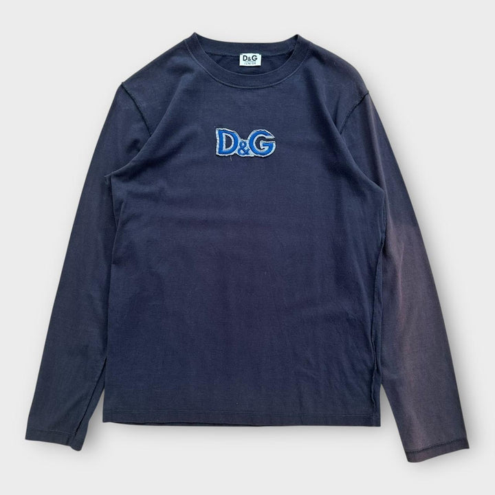 D&G Spell Out Langarm-T-Shirt – Junior XL (Damen groß)