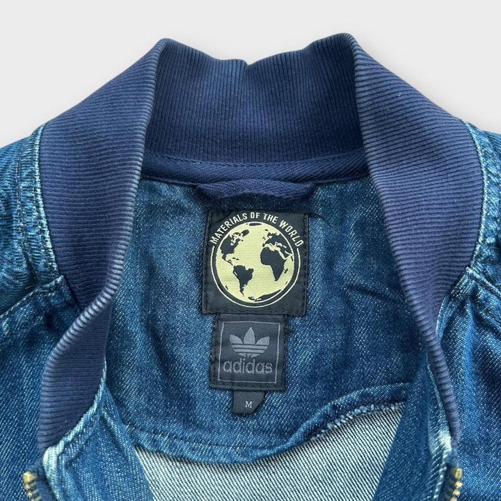 Vintage Adidas Jeans-Bomberjacke – mittelgroß