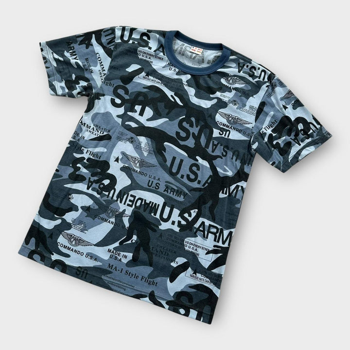 Y2K-Camouflage-Grafik-T-Shirt – XL