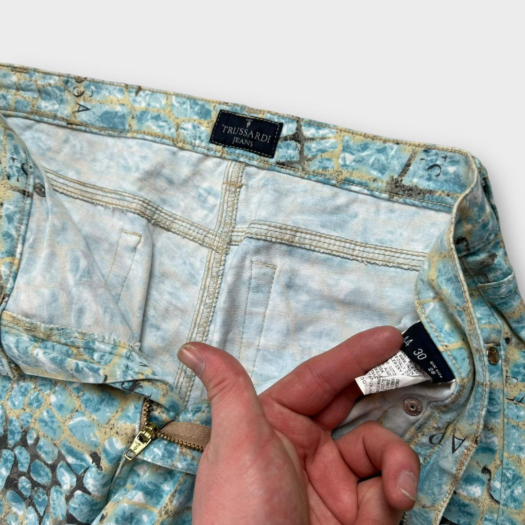 Vintage Trussardi-Hose mit Krokodildruck