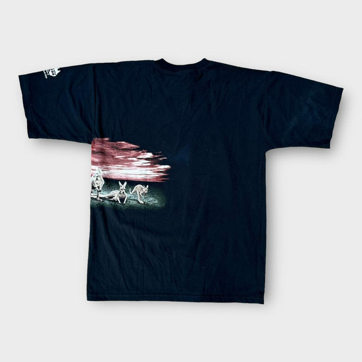 T-Shirt mit Planet-Erde-Känguru-Grafik – XL