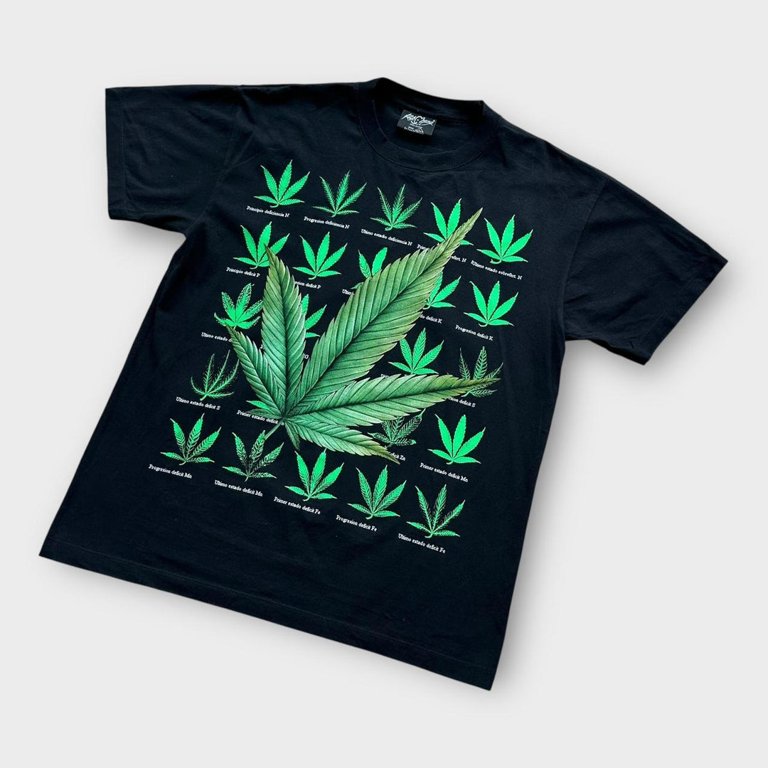 T-Shirt mit Weed-Grafik – groß