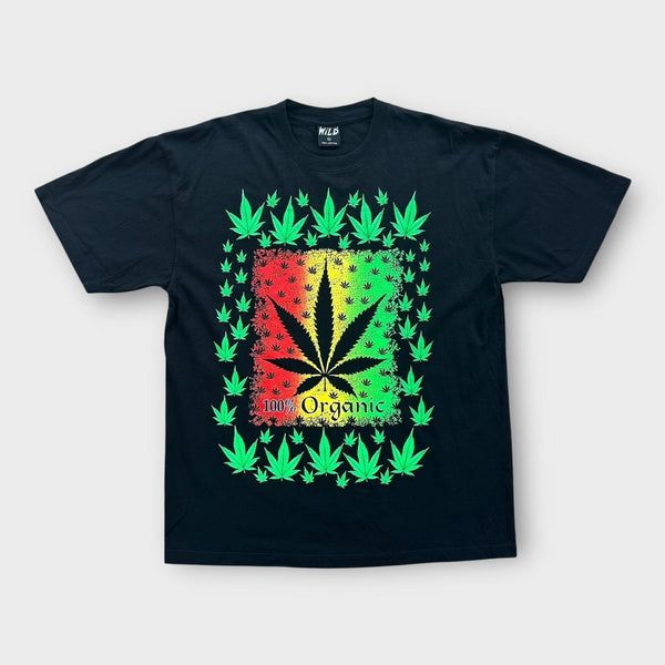 T-Shirt mit Weed-Grafik – XL
