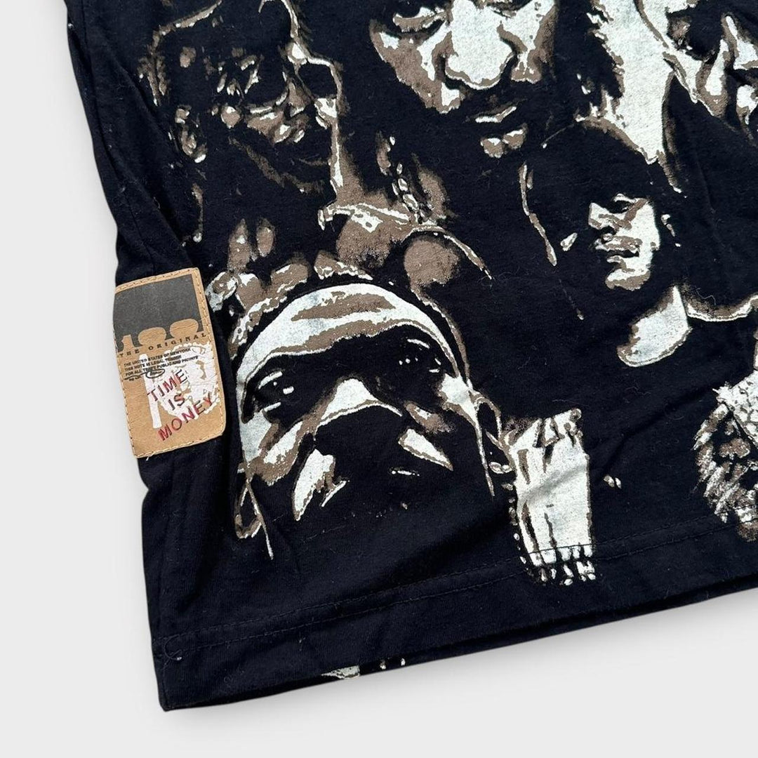 Time is Money Hip-Hop-Rap-T-Shirt mit Allover-Print – XL