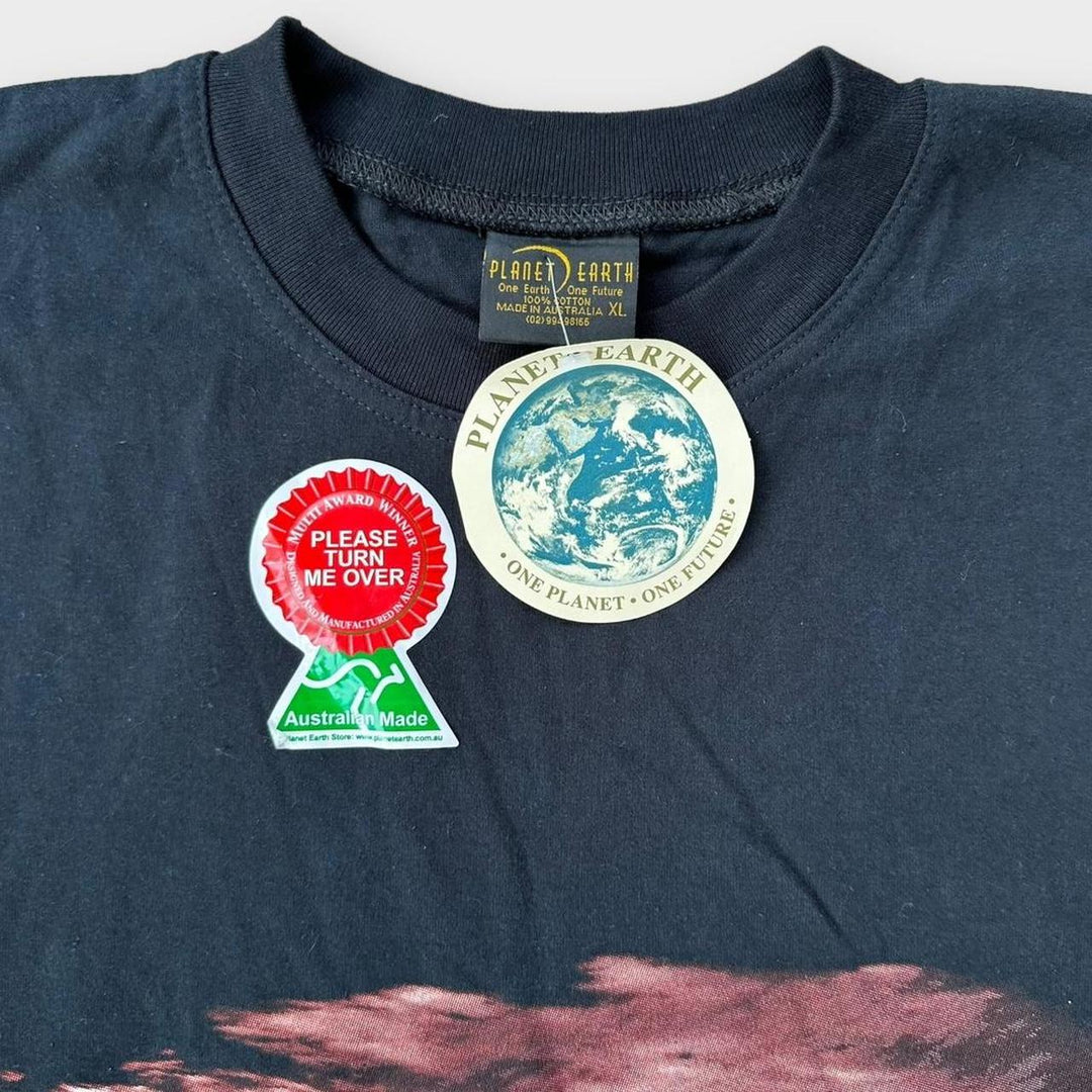T-Shirt mit Planet-Erde-Känguru-Grafik – XL