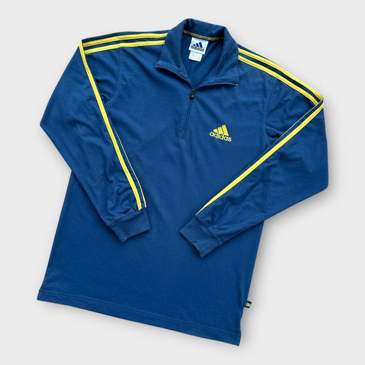 Adidas Sweatshirt mit Viertelreißverschluss – klein