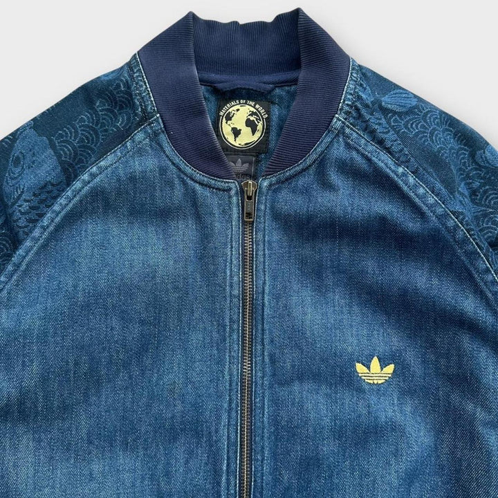 Vintage Adidas Jeans-Bomberjacke – mittelgroß