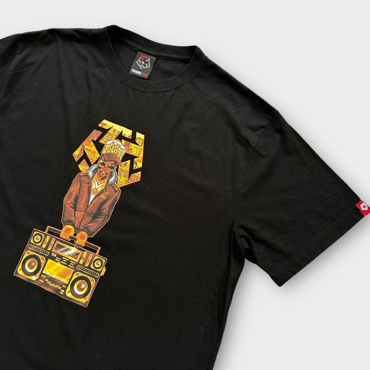 Y2K Hip-Hop Tribal Grafik-T-Shirt – XL