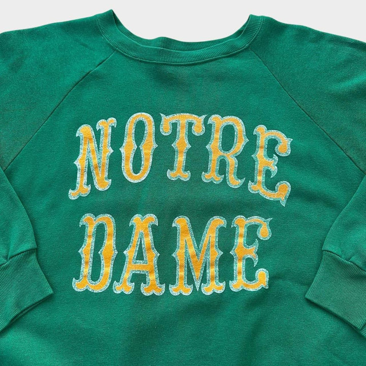 Vintage 80er Jahre Notre Dame Grafik Champion Sweatshirt – groß (passt wie ein Medium)