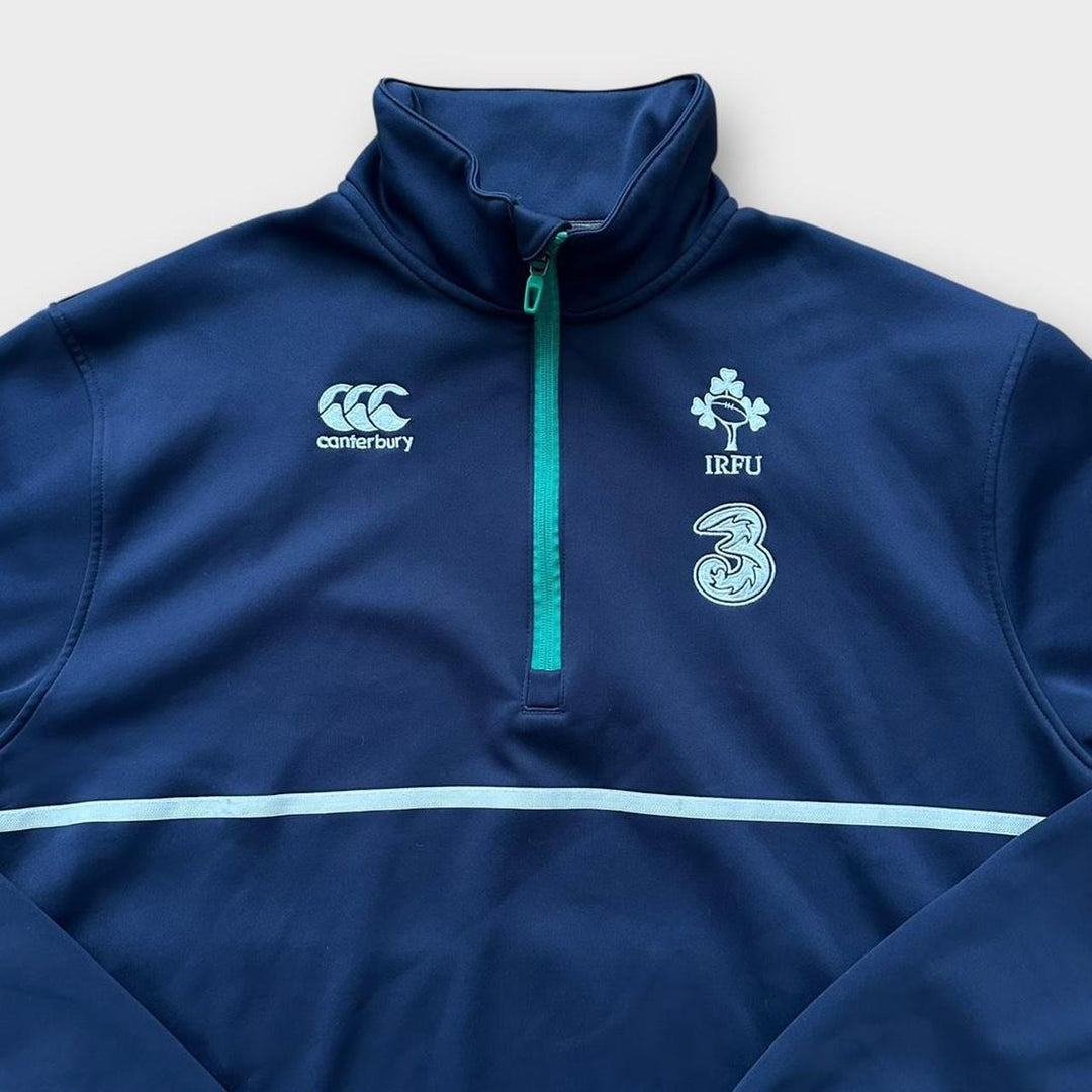 Irland-Rugby-Pullover mit Viertelreißverschluss in XL