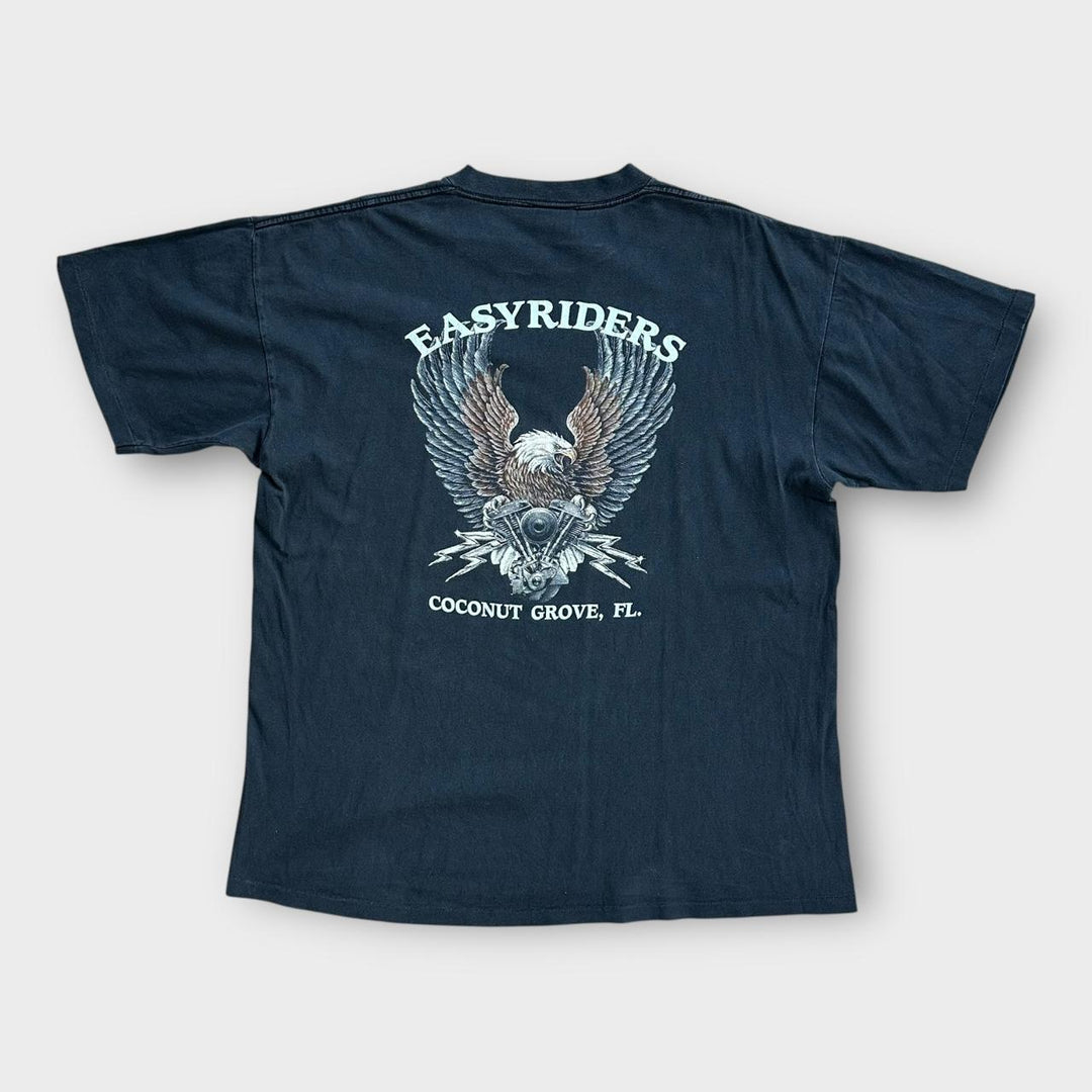 Vintage Single-Stich-Biker-Grafik-T-Shirt – XL